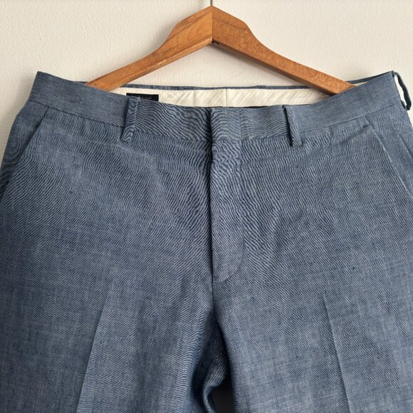 J Crew Blue Linen-Wool Unstructured Ludlow Slim Suit- 40 Pants 31 x 30 - Picture 14 of 16